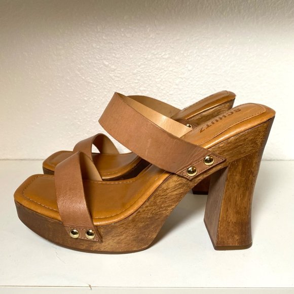 SCHUTZ Brown Wedge Heels 9.5 - Picture 3 of 7